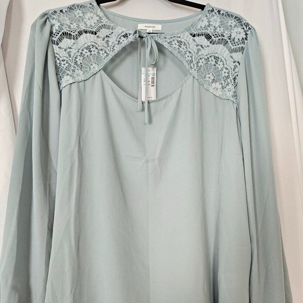 Maurice's long sleeve Seafoam green Lace overlay NWT XL